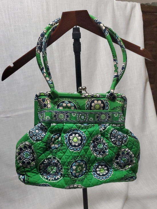 Vera Bradley Handbags - Vera BradleyQuilted Green Cupcskr Frame-Top Handbag